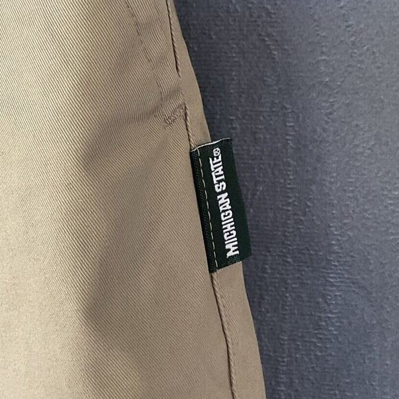 Nike Men’s Canvas Shorts Beige XXL Stretch Michigan State Spartans Swoosh MSU - Picture 5 of 11